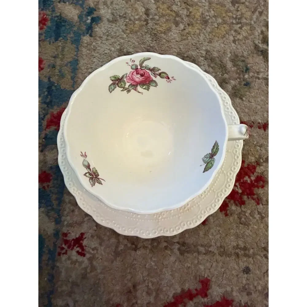 Spode Jewel Copeland Billingsley Rose Pink 1 Tea Cup Saucer Set
